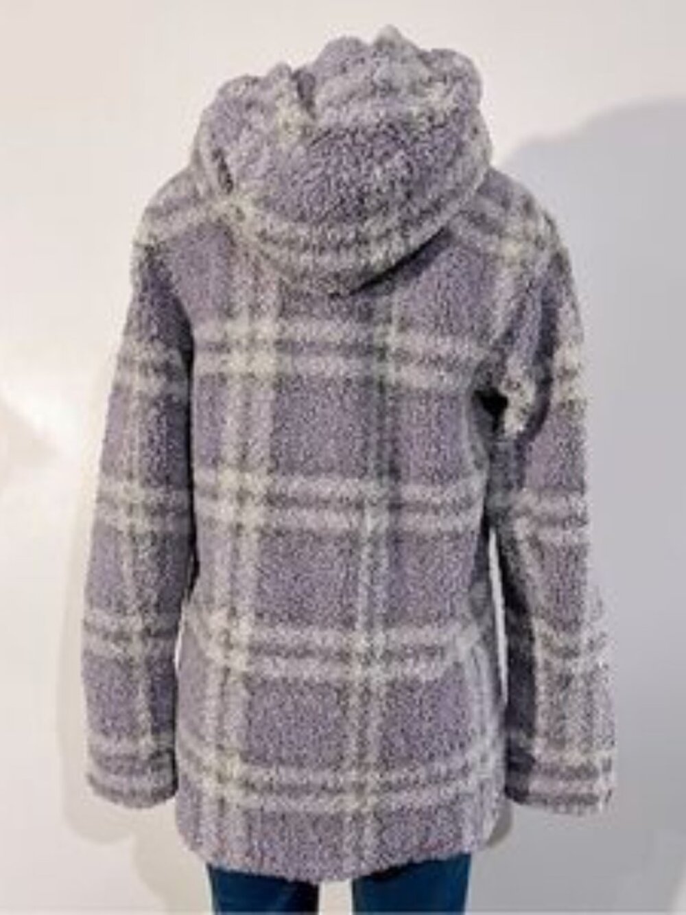 Centigrade Button Closure Reversible Plaid Sherpa Jacket - Picture 6 of 8